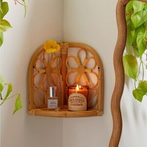 Urban Outfitters Daisy Rattan Corner Wall Shelf Brand New